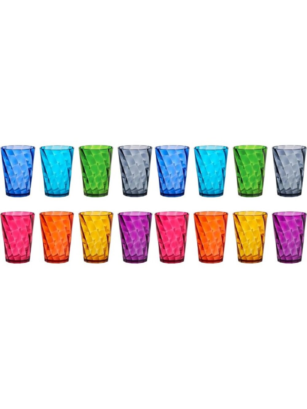 Colorful Reusable Mini Plastic Drinking Glasses Set of 8 | BPA-Free Juice Cups